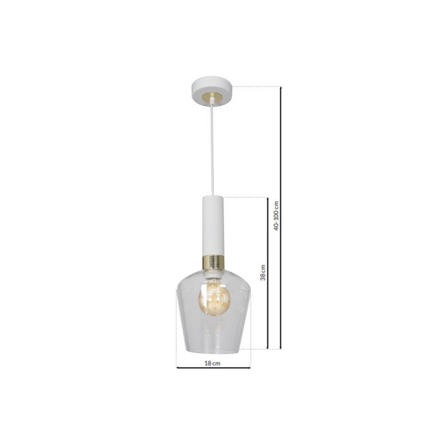 Candelabro suspenso ROMA WHITE 1xE27/60W/230V