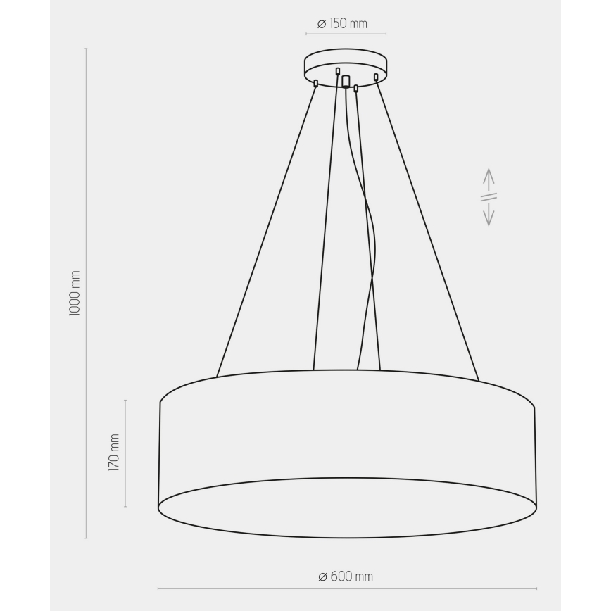 Candelabro suspenso RONDO 4xE27/15W/230V azul