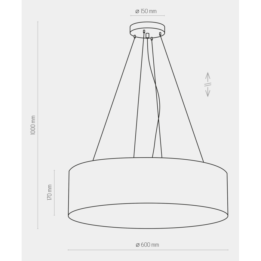 Candelabro suspenso RONDO 4xE27/15W/230V verde