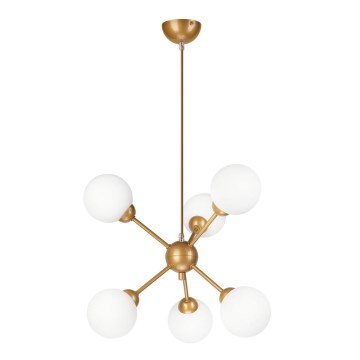 Candelabro suspenso RUBBY BALL 6xG9/5W/230V dourada