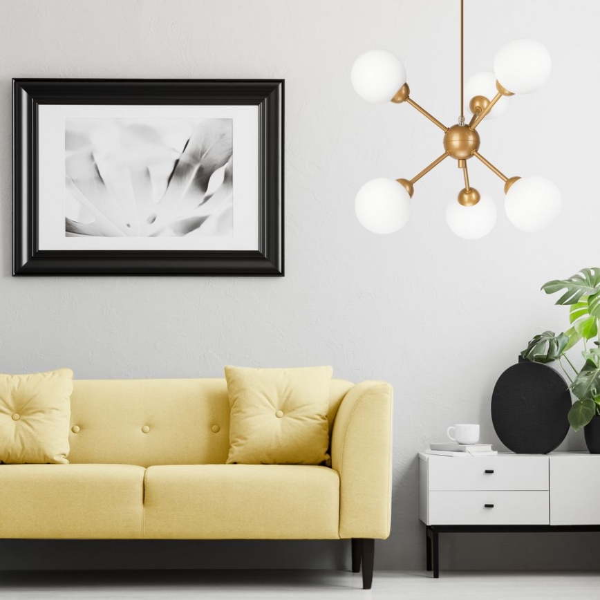 Candelabro suspenso RUBBY BALL 6xG9/5W/230V dourada