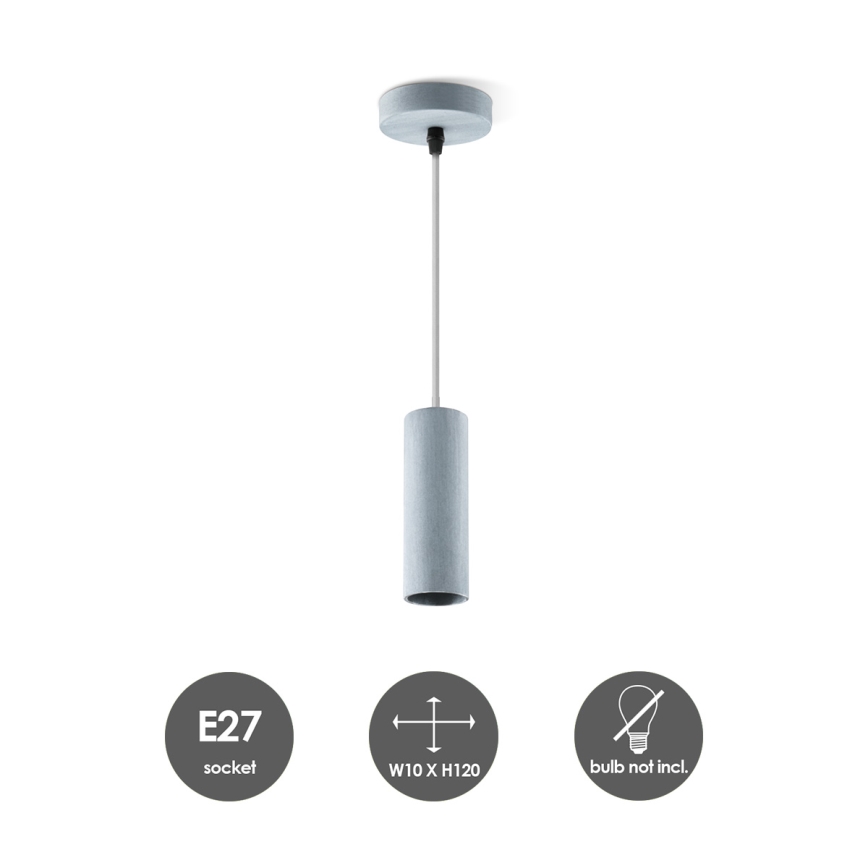 Candelabro suspenso SAGA 1xE27/40W/230V cinzento
