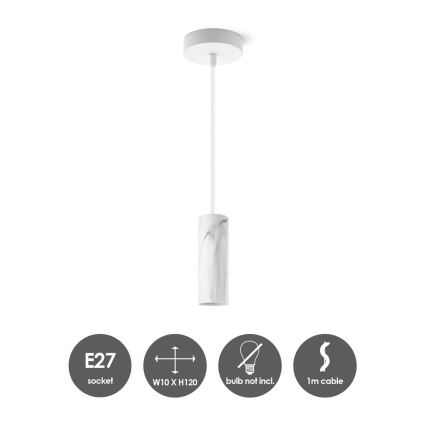 Candelabro suspenso SAGA 1xE27/40W/230V mármore