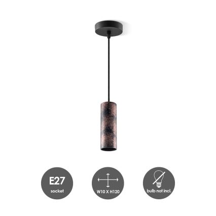 Candelabro suspenso SAGA 1xE27/40W/230V preto/bronze