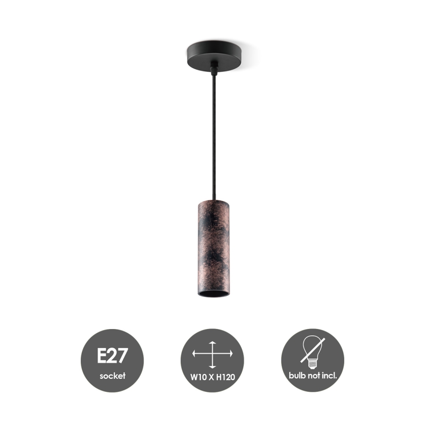 Candelabro suspenso SAGA 1xE27/40W/230V preto/bronze