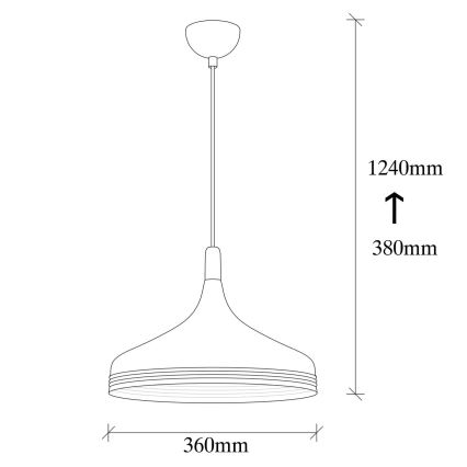 Candelabro suspenso SAGLAM 1xE27/40W/230V branco