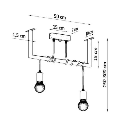 Candelabro suspenso SALAMANCA 2xE27/60W/230V