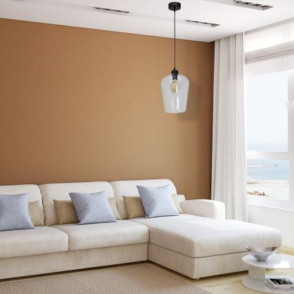 Candelabro suspenso SANTIAGO 1xE27/60W/230V transparente