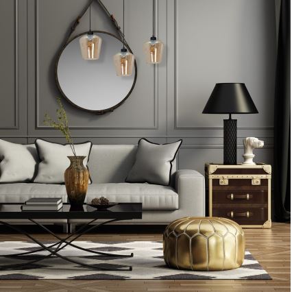 Candelabro suspenso SANTIAGO 3xE27/60W/230V castanho