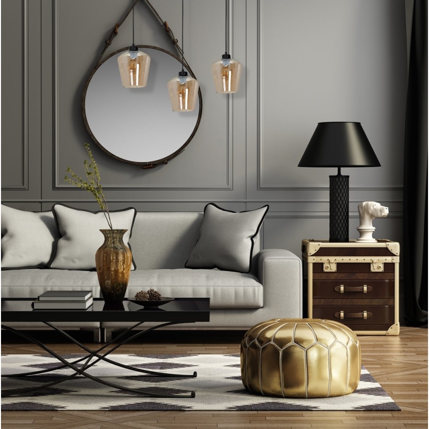Candelabro suspenso SANTIAGO 3xE27/60W/230V castanho