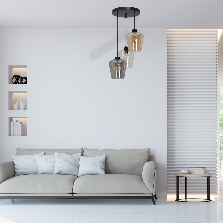 Candelabro suspenso SANTIAGO 3xE27/60W/230V misto