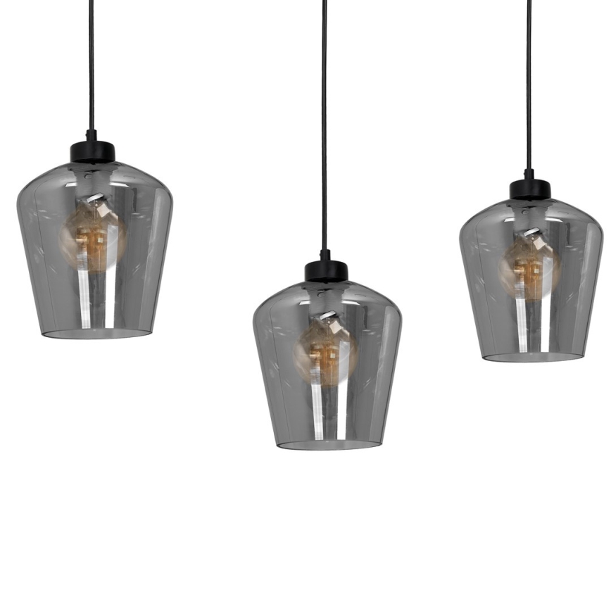 Candelabro suspenso SANTIAGO 3xE27/60W/230V preto