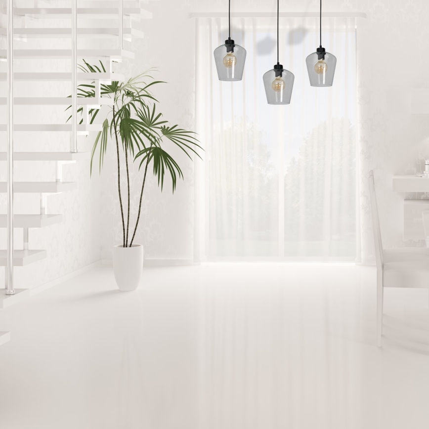 Candelabro suspenso SANTIAGO 3xE27/60W/230V transparente