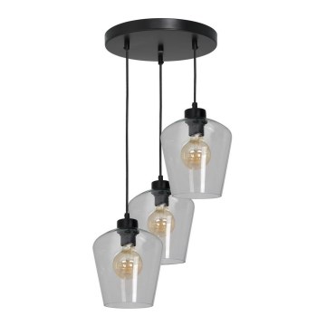 Candelabro suspenso SANTIAGO 3xE27/60W/230V transparente