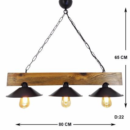 Candelabro suspenso SAPKA 3xE27/60W/230V