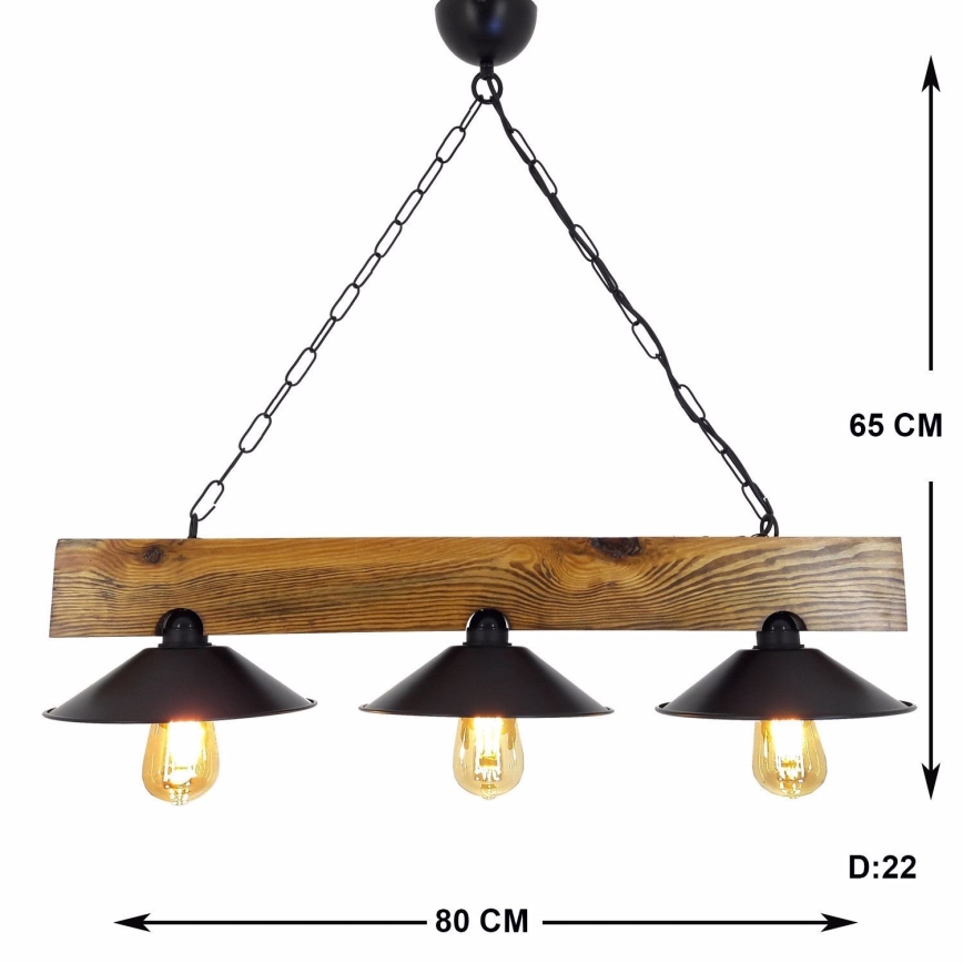 Candelabro suspenso SAPKA 3xE27/60W/230V