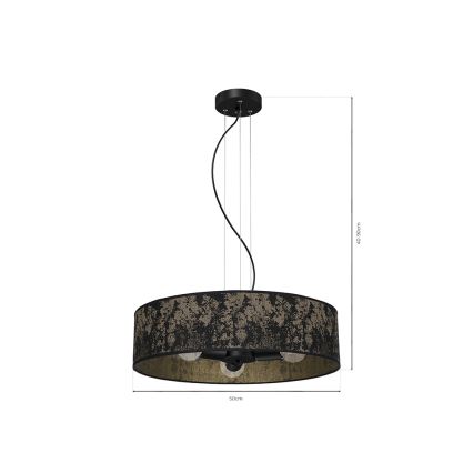 Candelabro suspenso SATINO 3xE27/60W/230V dourado
