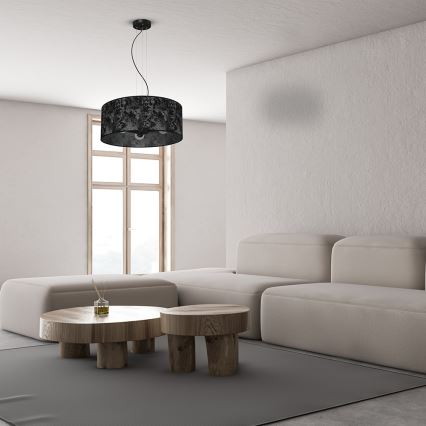 Candelabro suspenso SATINO 3xE27/60W/230V preto/cinzento