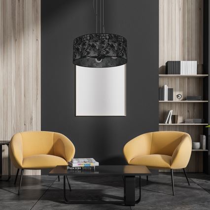 Candelabro suspenso SATINO 3xE27/60W/230V preto/cinzento
