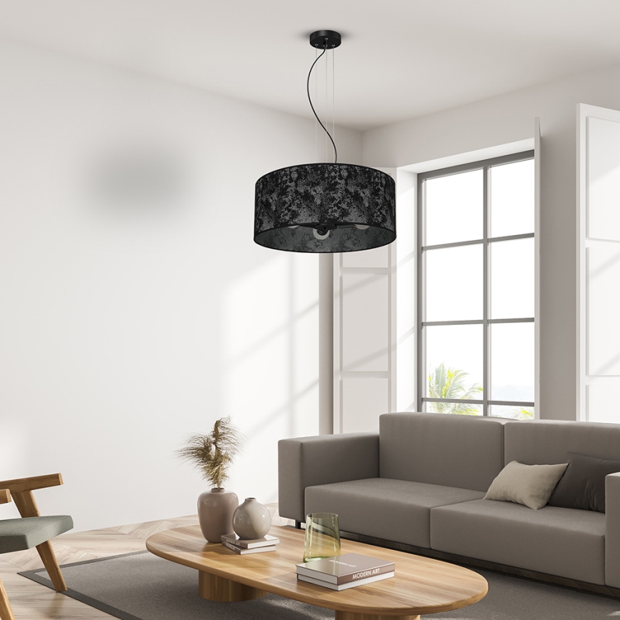 Candelabro suspenso SATINO 3xE27/60W/230V preto/cinzento