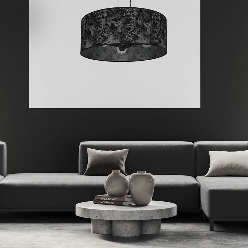 Candelabro suspenso SATINO 3xE27/60W/230V preto/cinzento