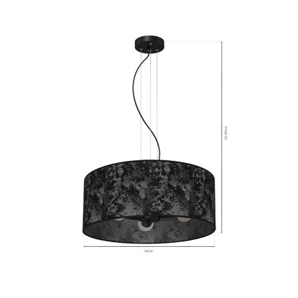 Candelabro suspenso SATINO 3xE27/60W/230V preto/cinzento