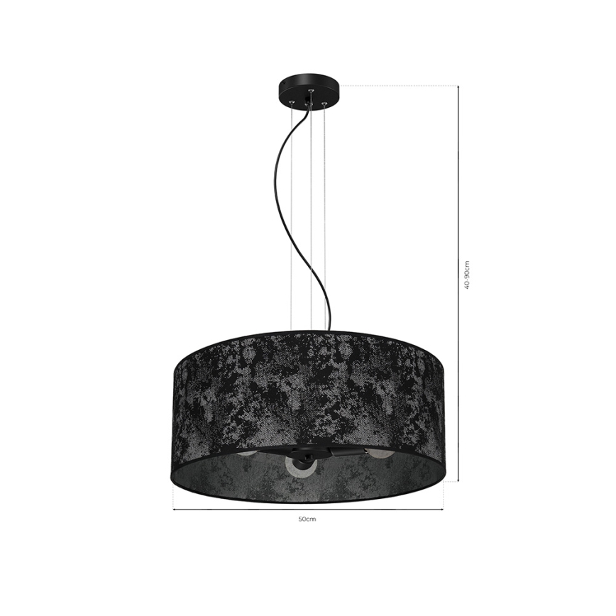 Candelabro suspenso SATINO 3xE27/60W/230V preto/cinzento