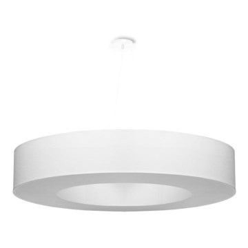 Candelabro suspenso SATURNO 8xE27/60W/230V d. 90 cm branco
