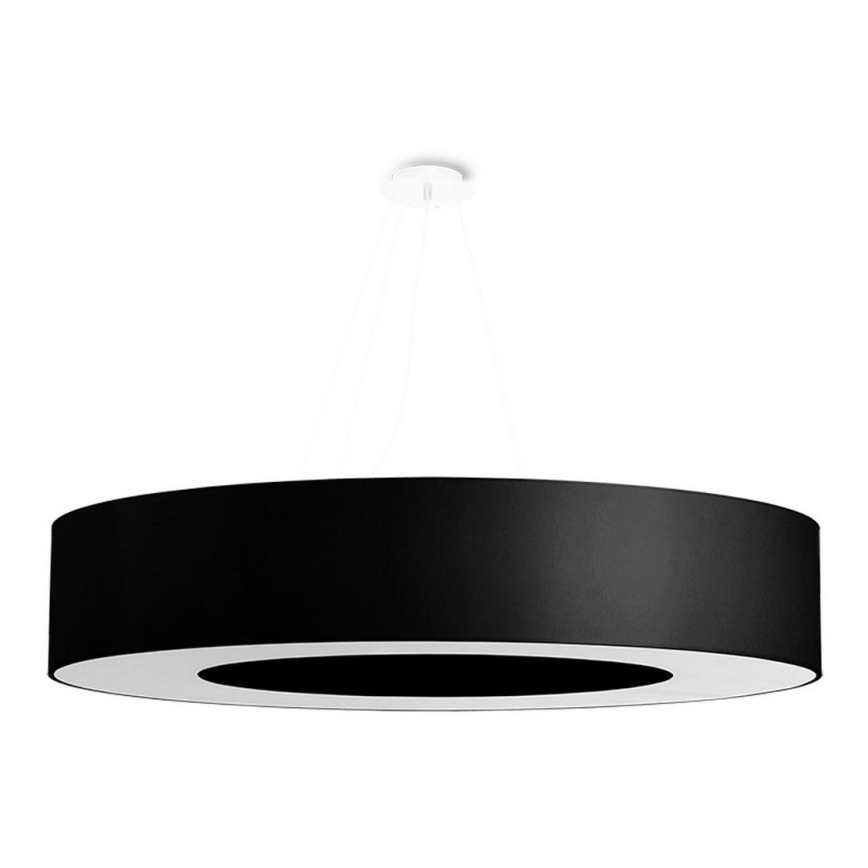 Candelabro suspenso SATURNO 8xE27/60W/230V d. 90 cm preto