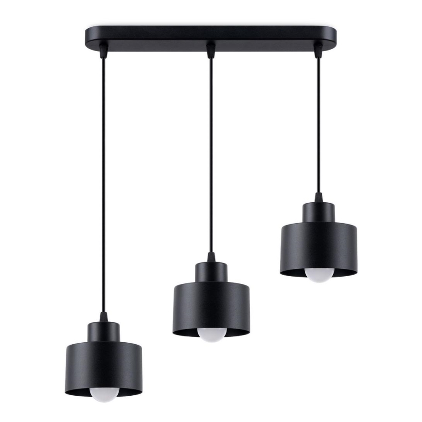 Candelabro suspenso SAVAR 3xE27/60W/230V preto
