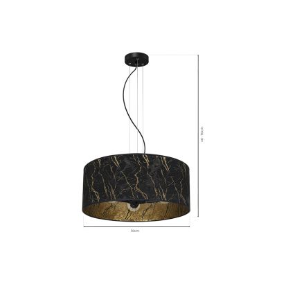 Candelabro suspenso SENSO 3xE27/60W/230V preto