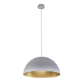 Candelabro suspenso SFERA 1xE27/60W/230V diâmetro 35 cm cinzento/dourada
