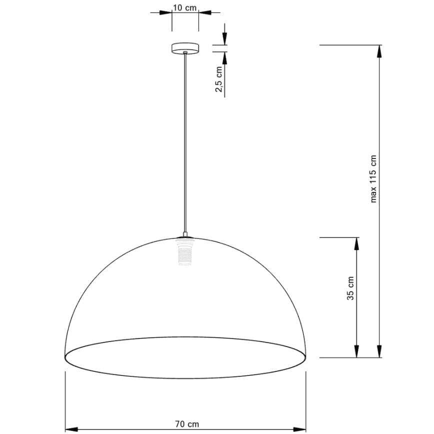 Candelabro suspenso SFERA 1xE27/60W/230V diâmetro 70 cm dourada