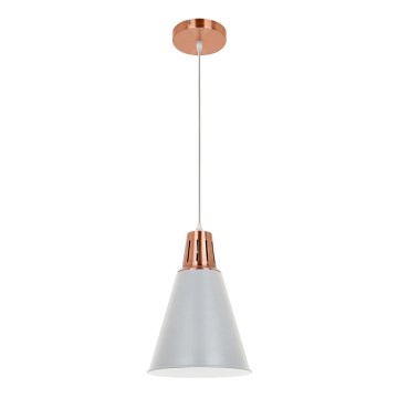 Candelabro suspenso SHADE 1xE27/15W/230V cobre/cinzento