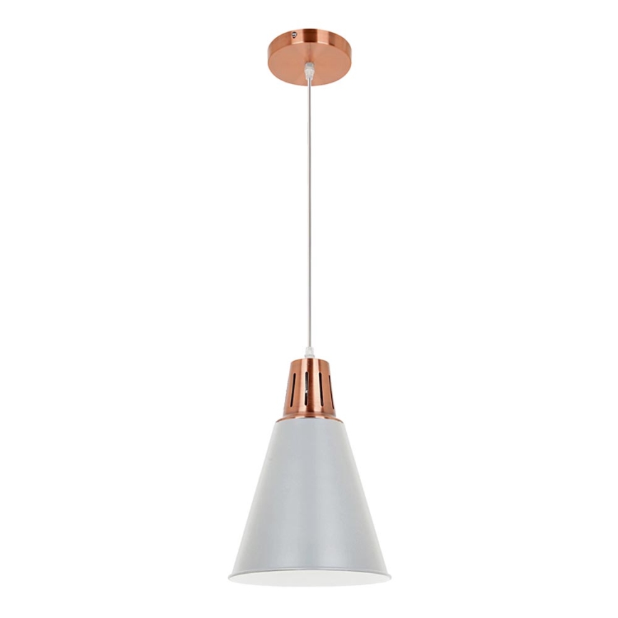 Candelabro suspenso SHADE 1xE27/15W/230V cobre/cinzento