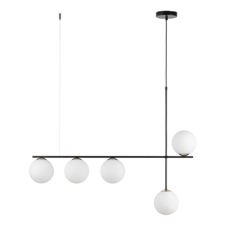 Candelabro suspenso SILIA 5xG9/12W/230V preto
