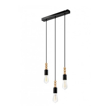 Candelabro suspenso SIMON 3xE27/60W/230V faia - FSC certificado