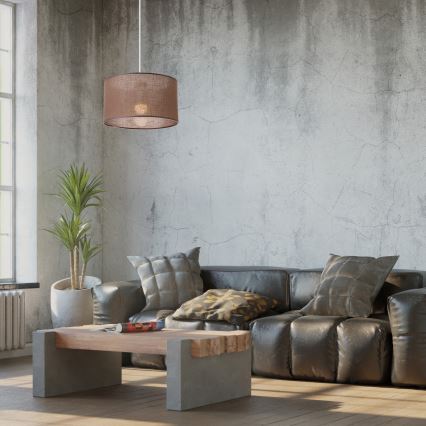 Candelabro suspenso SIRJA 1xE27/60W/230V castanho