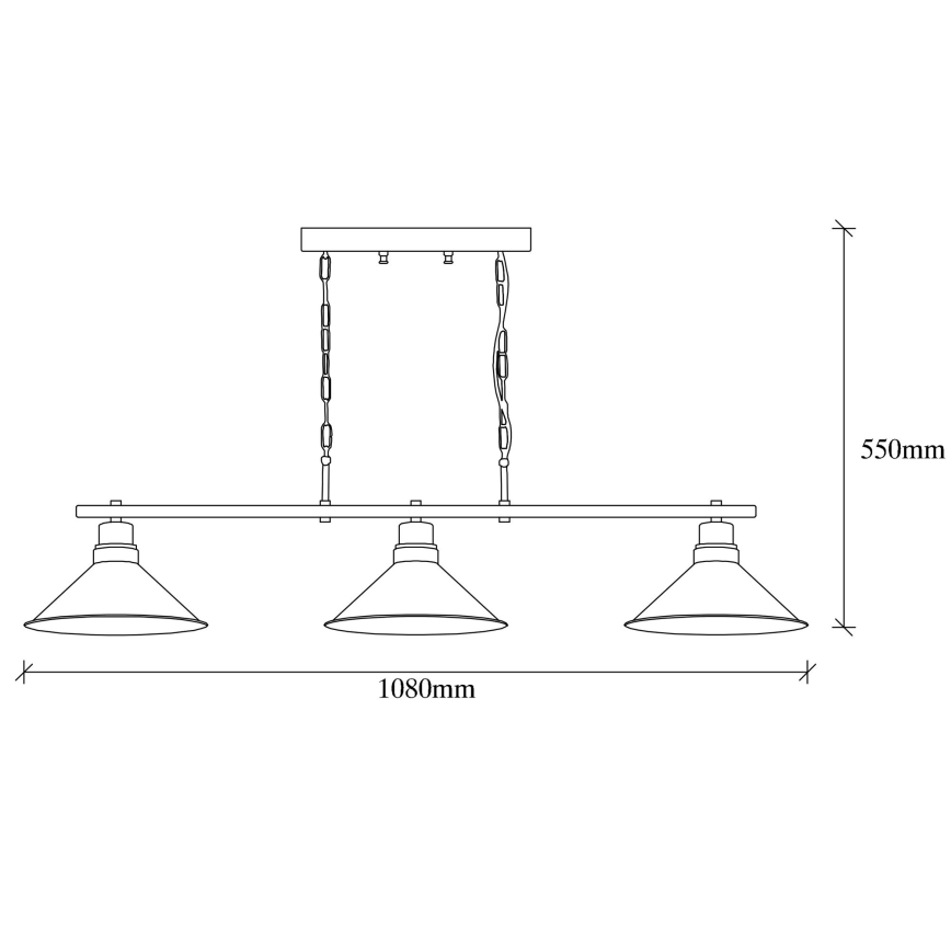 Candelabro suspenso SIVANI 3xE27/100W/230V