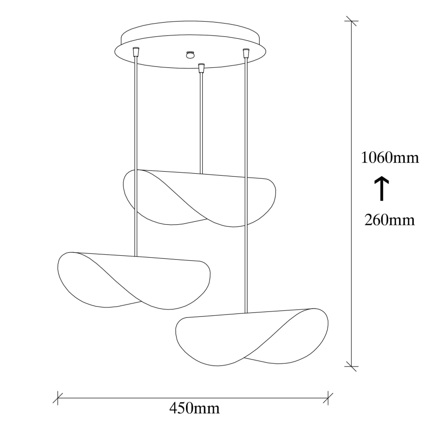 Candelabro suspenso SIVANI 3xE27/100W/230V