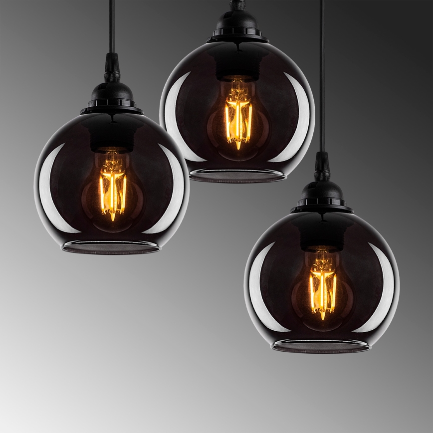Candelabro suspenso SMOKED 3xE27/40W/230V