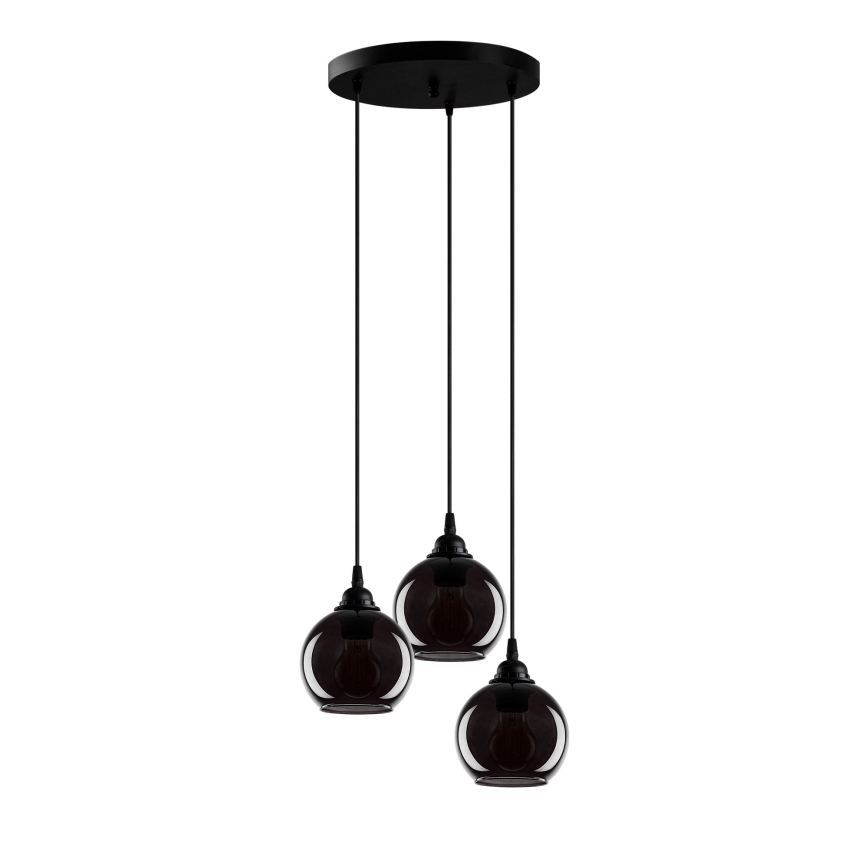 Candelabro suspenso SMOKED 3xE27/40W/230V