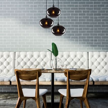 Candelabro suspenso SMOKED 3xE27/40W/230V