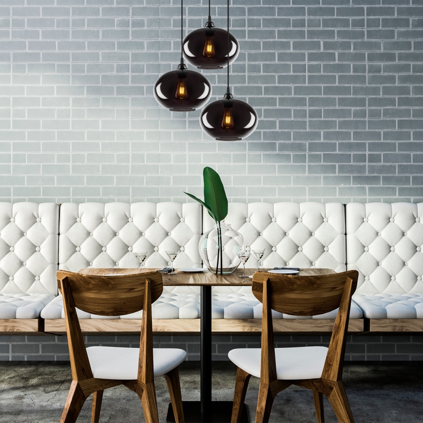 Candelabro suspenso SMOKED 3xE27/40W/230V