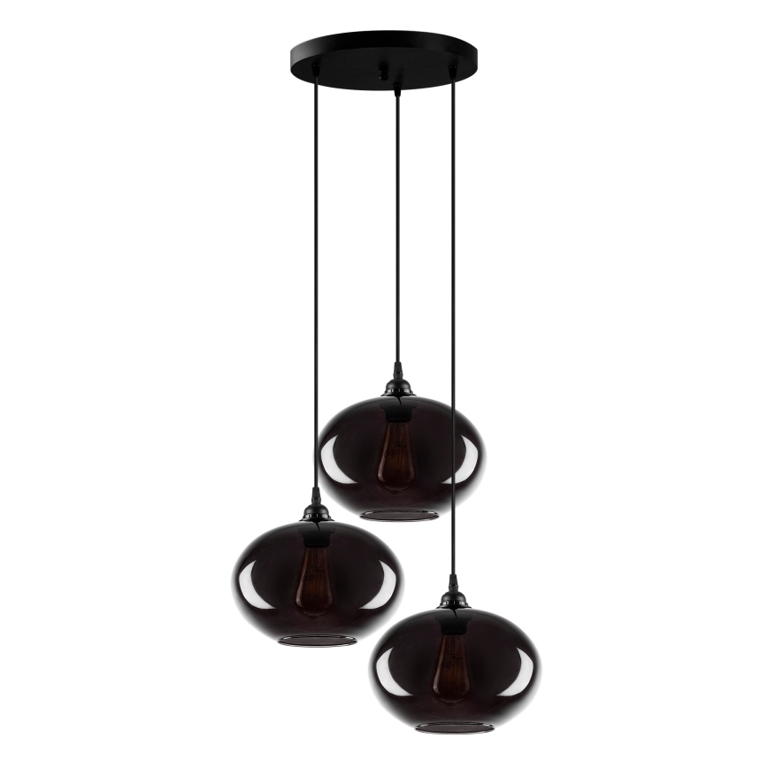 Candelabro suspenso SMOKED 3xE27/40W/230V