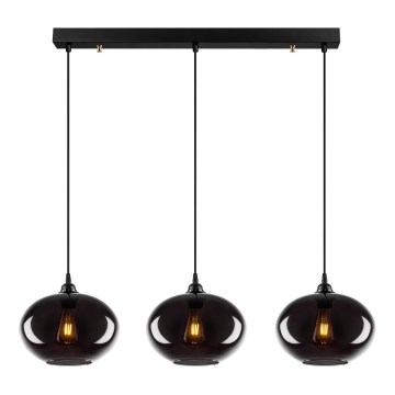 Candelabro suspenso SMOKED 3xE27/40W/230V