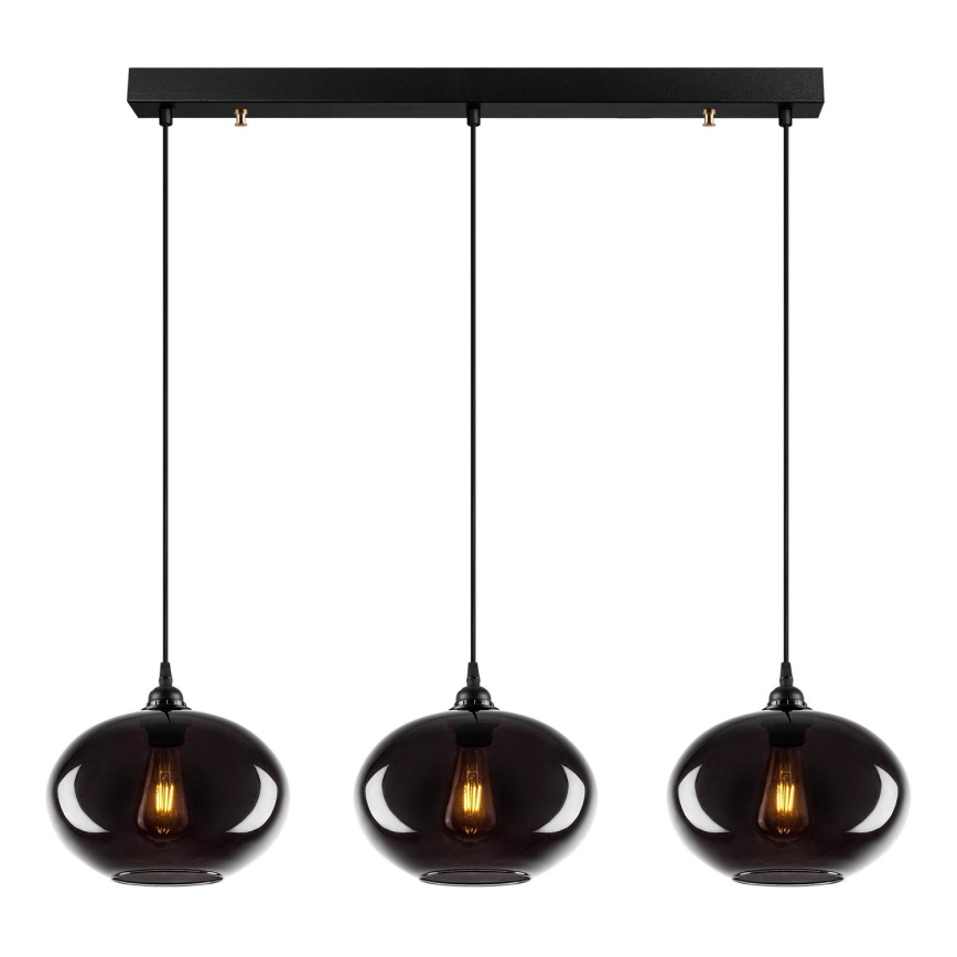 Candelabro suspenso SMOKED 3xE27/40W/230V