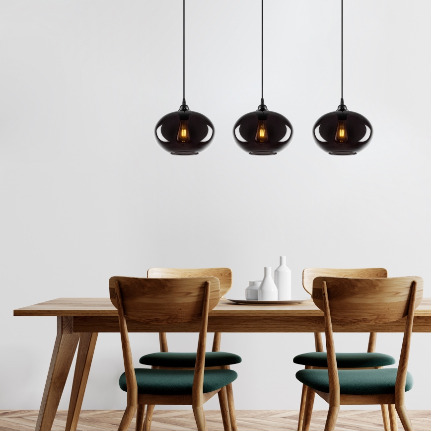 Candelabro suspenso SMOKED 3xE27/40W/230V