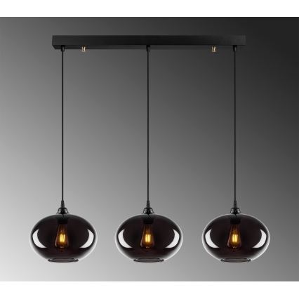 Candelabro suspenso SMOKED 3xE27/40W/230V