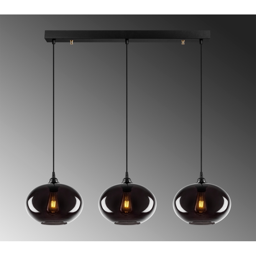 Candelabro suspenso SMOKED 3xE27/40W/230V